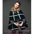 fashional england big plaid lady cape coat in Guangzhou